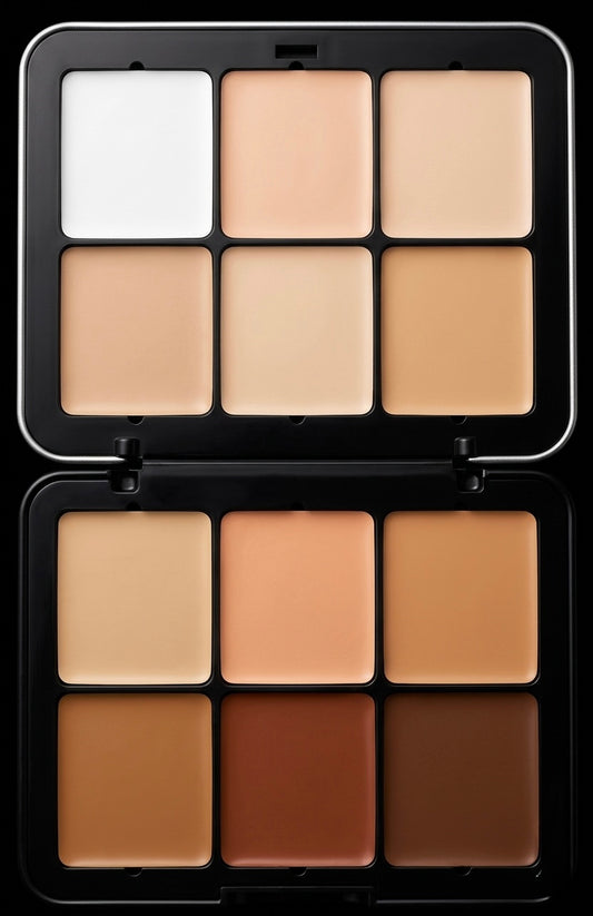 Concealer Foundation Palette This palette includes 12 versatile cream shades in one all-in-one compact